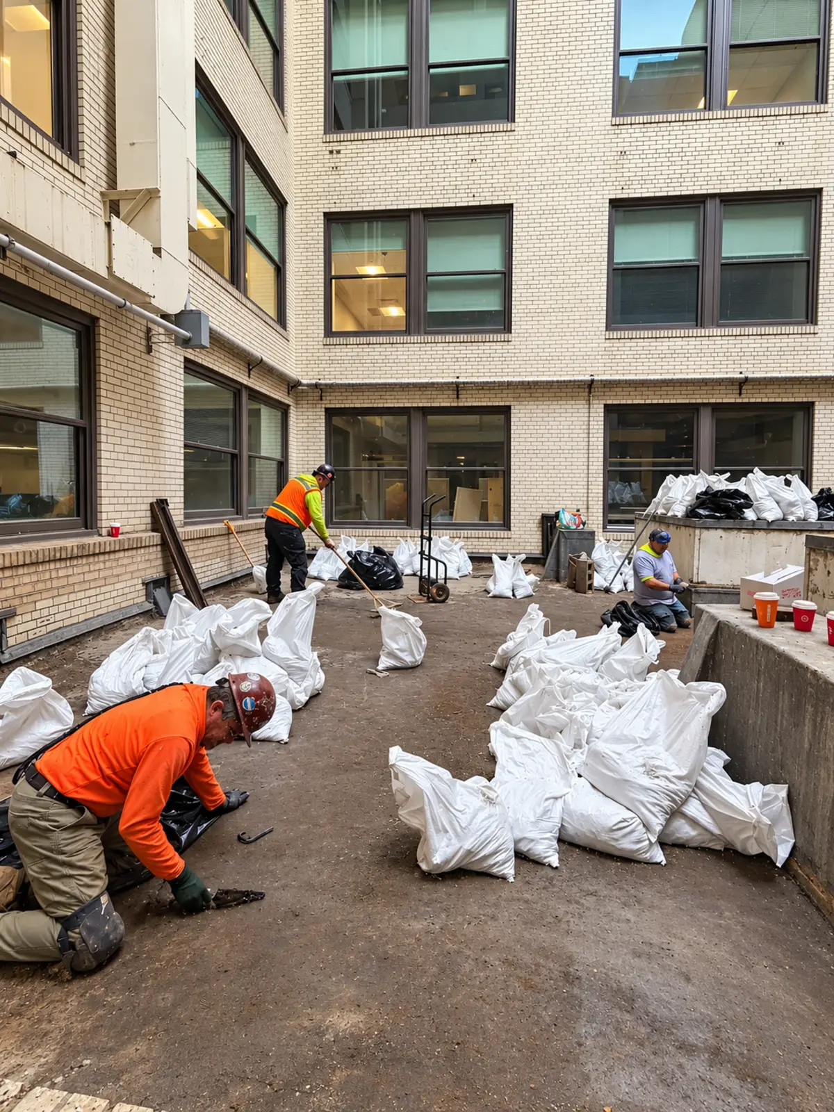 GVA crew performing courtyard renovation work