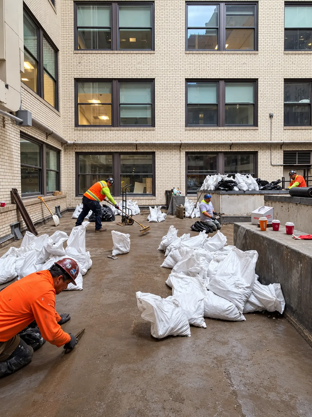 Courtyard renovation work in progress